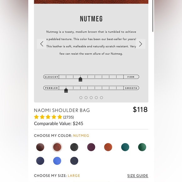 Portland Leather Goods Large Naomi Nutmeg - Picture 11 of 11